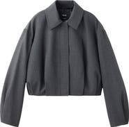 MANGO Pinstripe Bomber Jacket