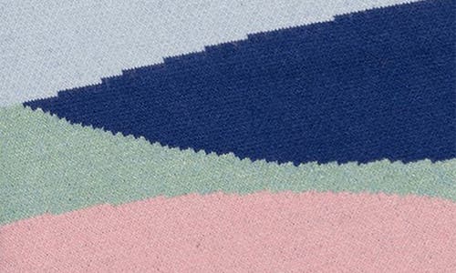 Shop Mavrans Beach House Jacquard Sweater Shorts In Blue Multi
