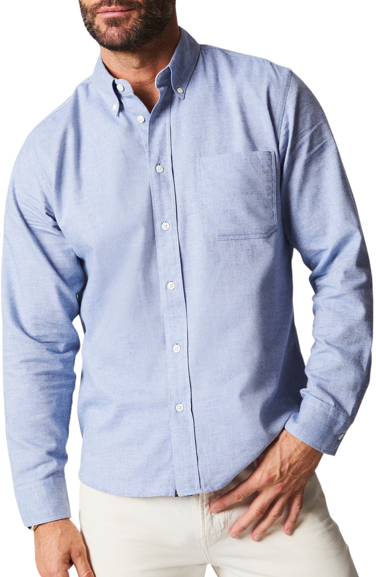 Billy Reid Tuscumbia Classic Fit Button-Down Shirt in Light Blue 