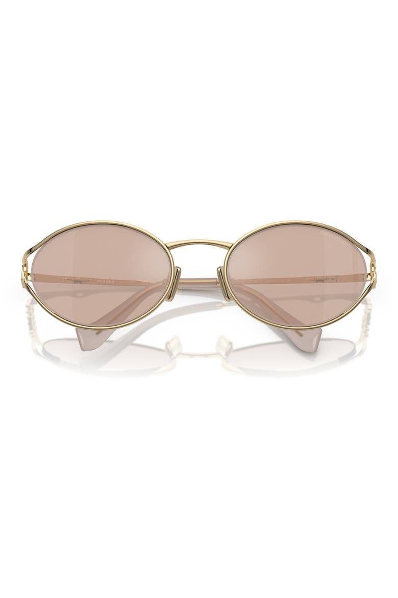 54mm Oval Sunglasses, Main, color, SILVER / PINK MIRROR SILVER