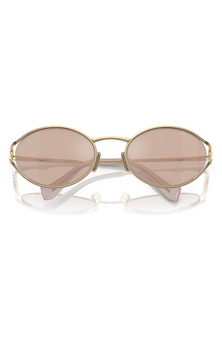 Miu Miu 54mm Oval Sunglasses, Main, color, Pale Gold