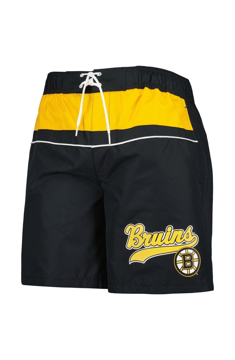 STARTER Men's Starter Black Boston Bruins Freestyle Volley Swim Shorts, Alternate, color, Black