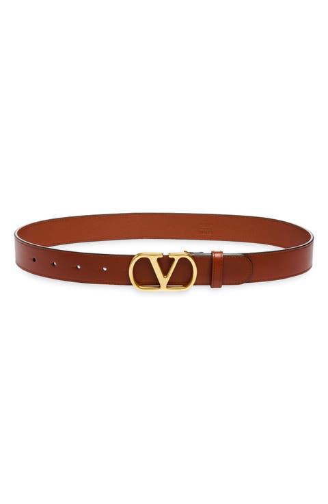 VLOGO Buckle Signature Leather Belt
