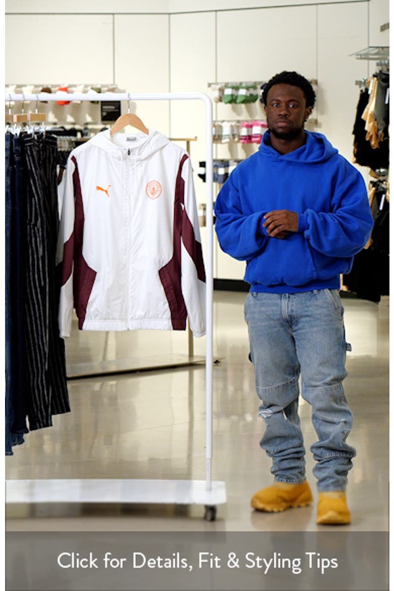 Men's Puma  White Manchester City 2023/24 Pre-Match Anthem Full-Zip Hoodie Jacket video