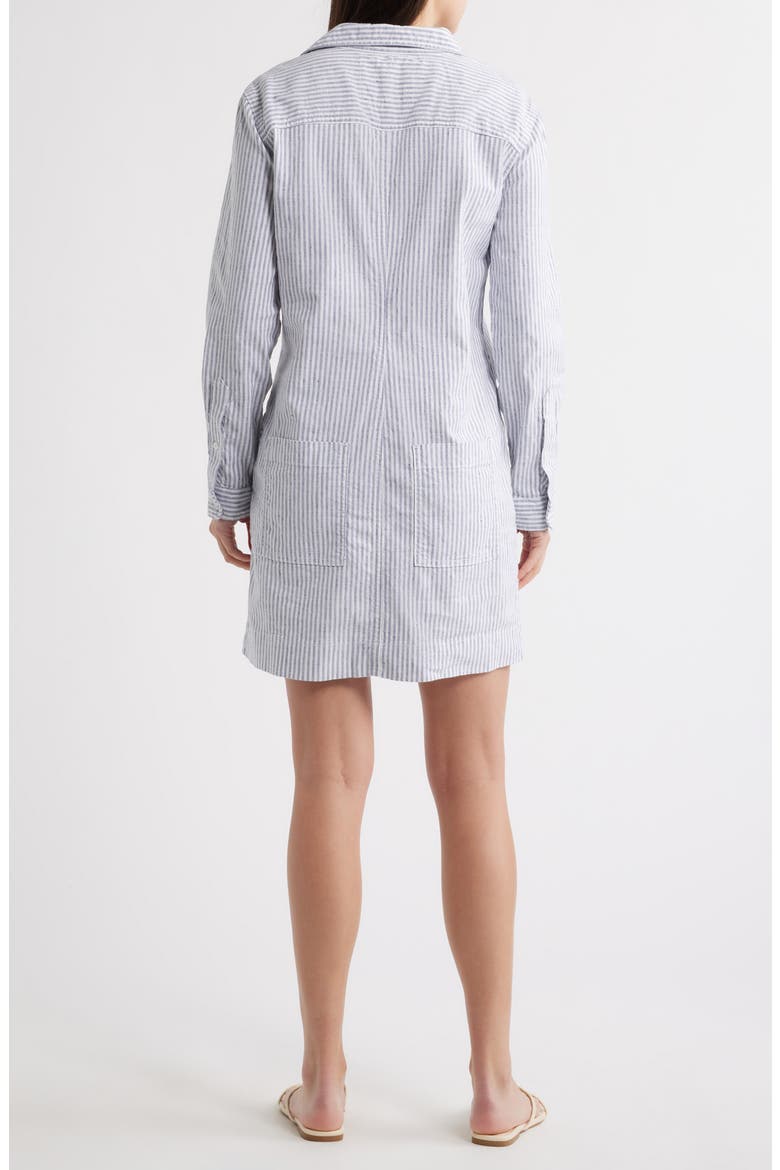 Ireland Stripe Long Sleeve Utility Shirtdress, Alternate, color, NAVY WHITE STRIPE