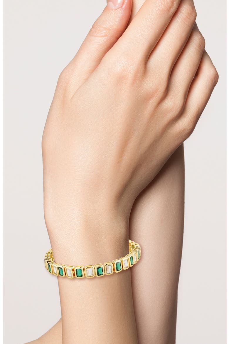 Cubic Zirconia Tennis Bracelet, Alternate, color, GOLD