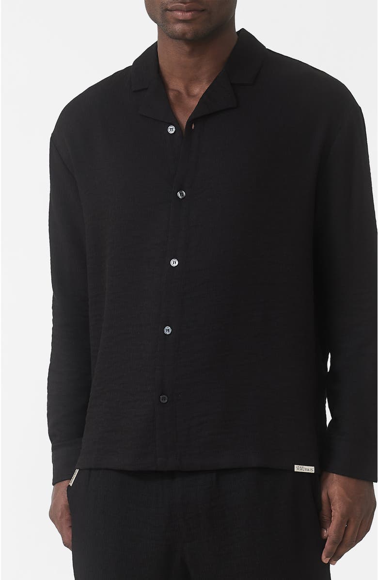 MAUVAIS Fiorano Long Sleeve Relaxed Fit Shirt, Main, color, Black