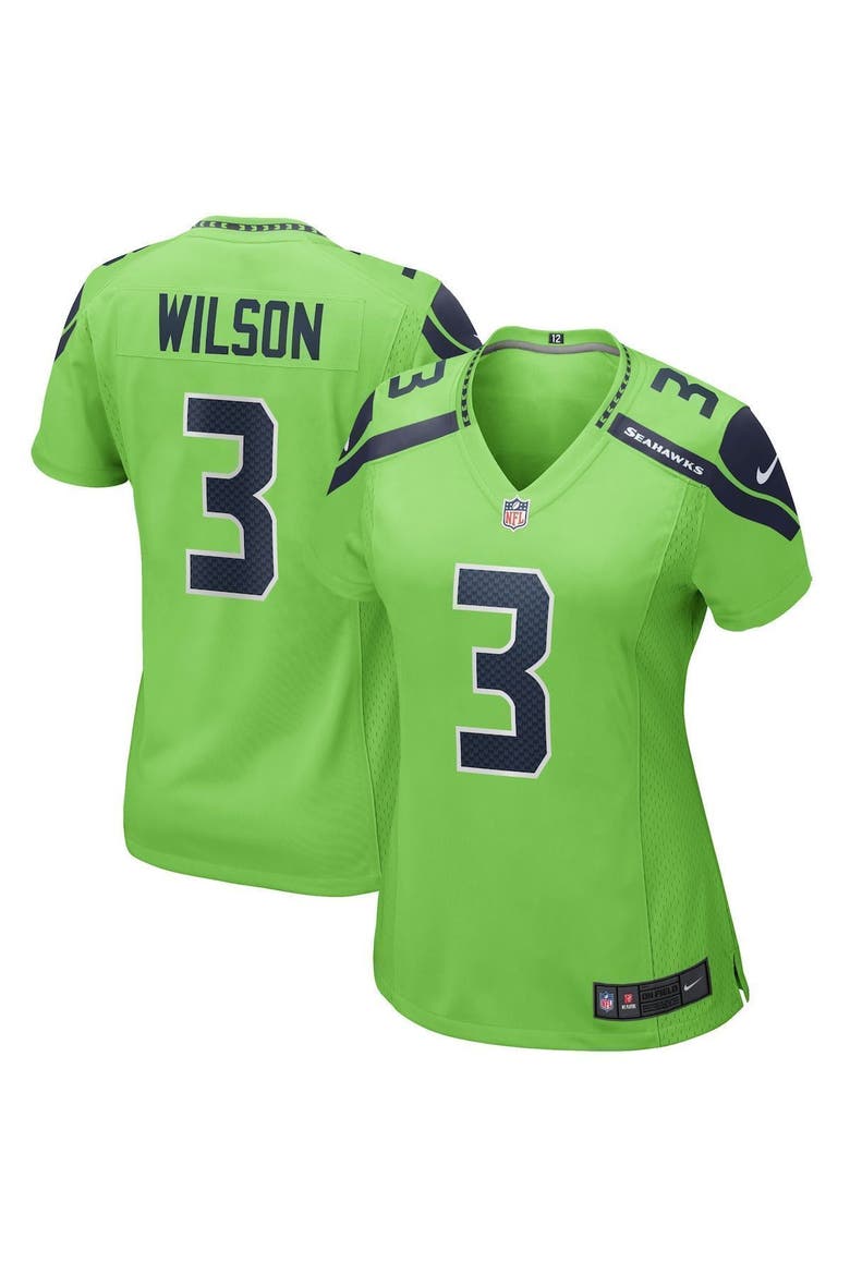 Women's Nike Russell Wilson Neon Green Seattle Seahawks Alternate Game Jersey, Main, color, NEON GREEN