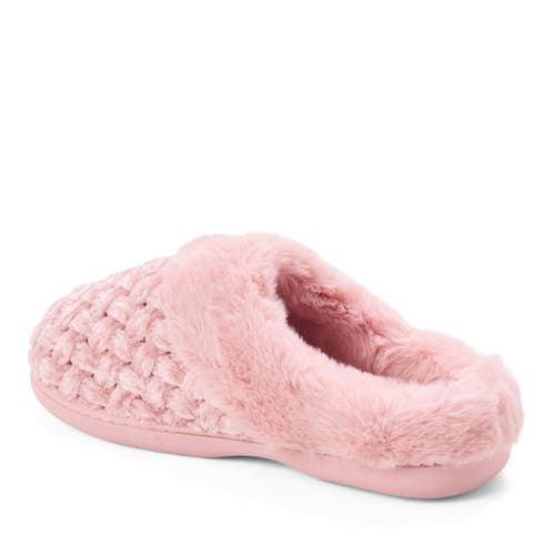 Dearfoams Claire Cable Knit Chenille Clog Slipper In Pink