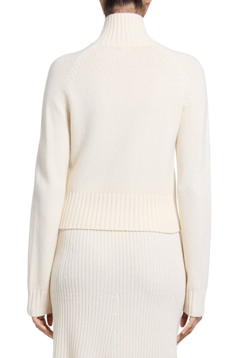 Raglan Zip Wool & Cashmere Cardigan, Alternate, color, IVORY