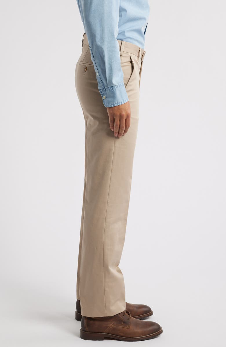 Berle Flannel Lined Flat Front Relaxed Fit Performance Khaki Pants, Alternate, color, Khaki