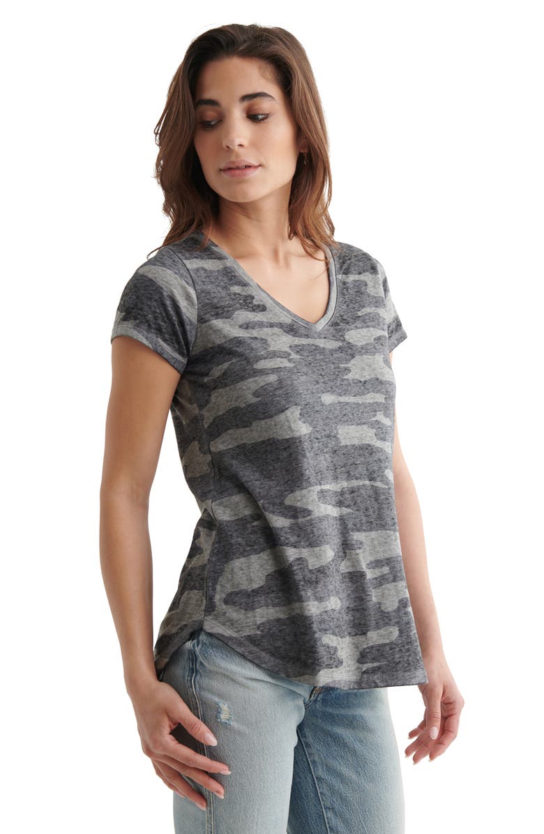 Lucky Brand Camo Burnout T-Shirt, Alternate, color, 
