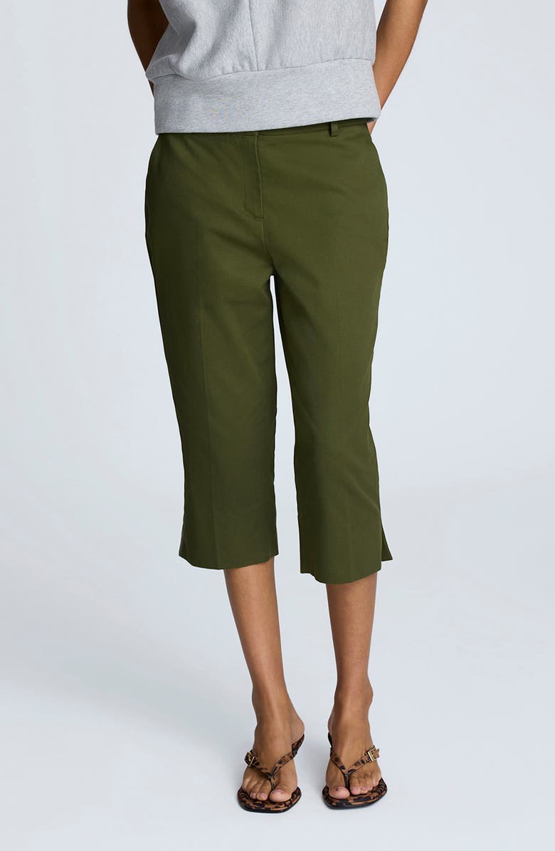 Kenneth Cole Twill Pedal Pusher Pants, Main, color, Dark Camo Green