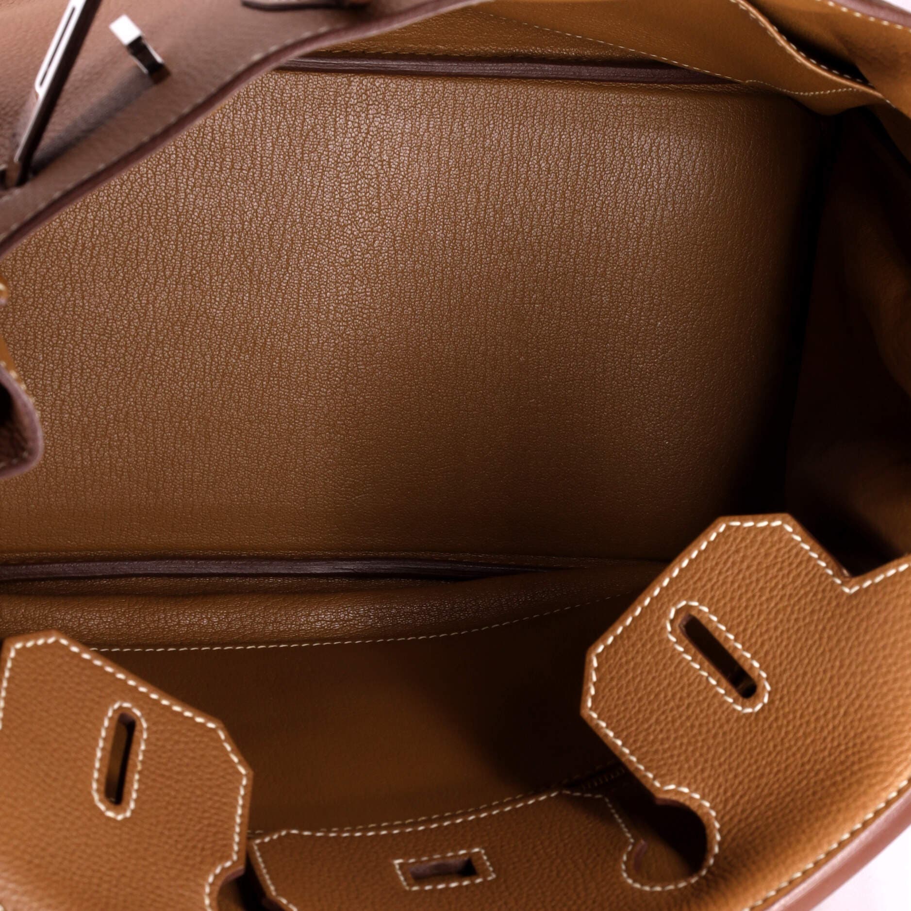 Pre-Owned Hermes Birkin Handbag Brown Togo with Palladium Hardware 30, Alternate, color, Gold