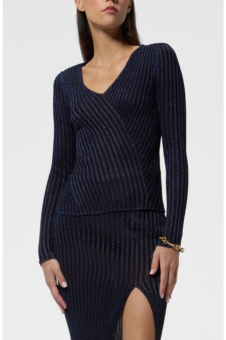 Ribbed V-Neck Sweater, Main, color, S72RB
