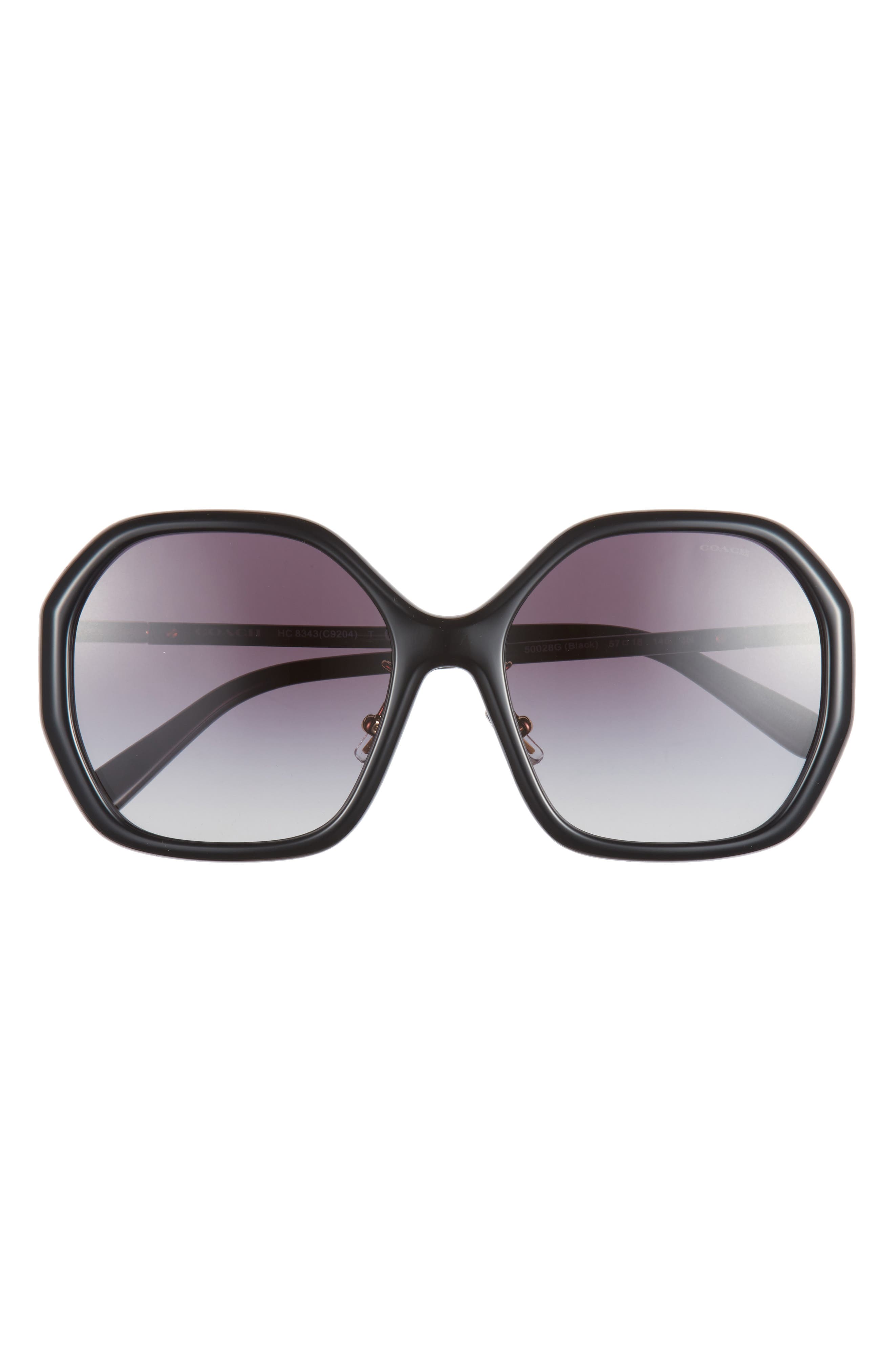 COACH 57mm Gradient Round Sunglasses