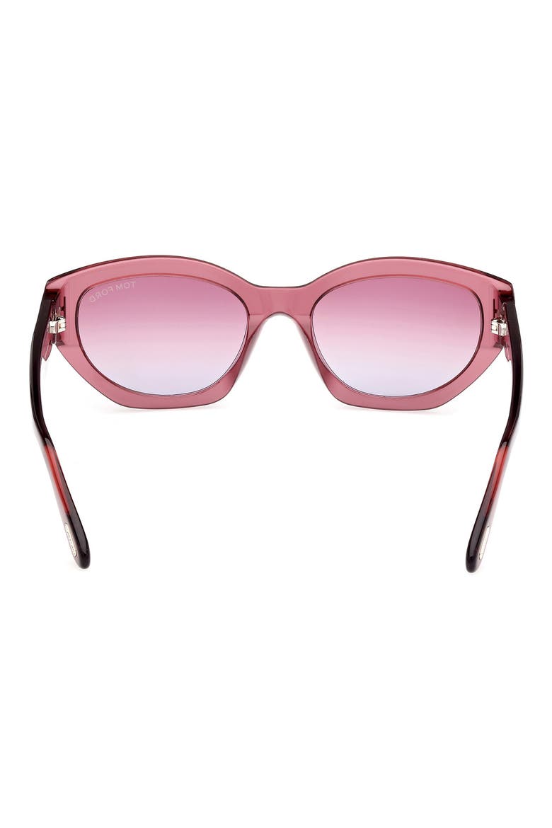Penny 55mm Geometric Sunglasses, Alternate, color, WINE / T LOGO / VIOLET LENSES