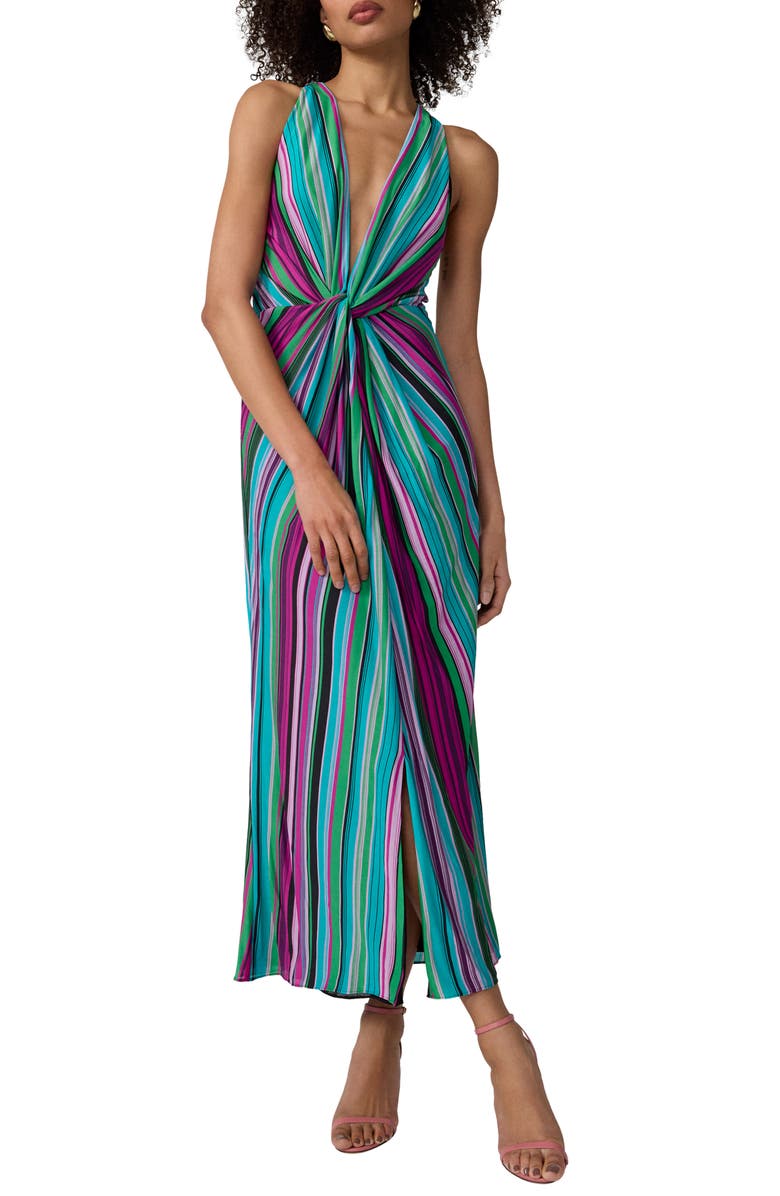 Diane von Furstenberg Zella Stripe Racerback Maxi Dress, Alternate, color, Tropez Stripe Gossip Pink