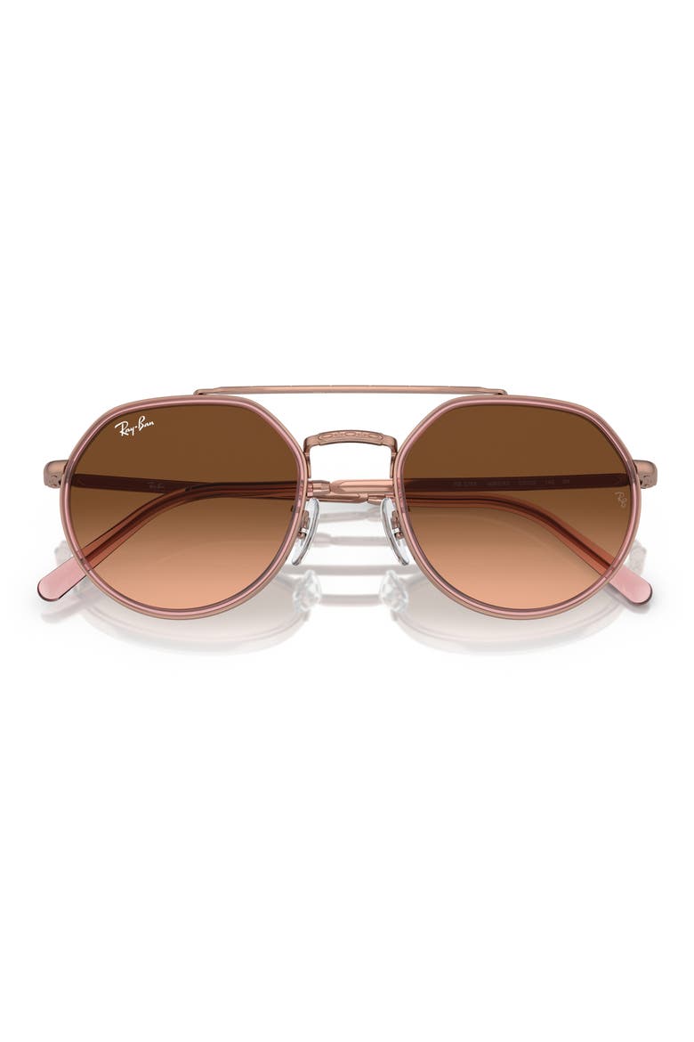 53mm Gradient Irregular Sunglasses, Alternate, color, COPPER