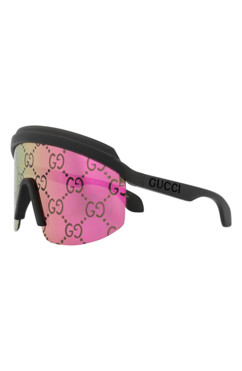 Gucci <p>GG Monogram Shield Sunglasses</p>, Alternate, color, Black Black Pink