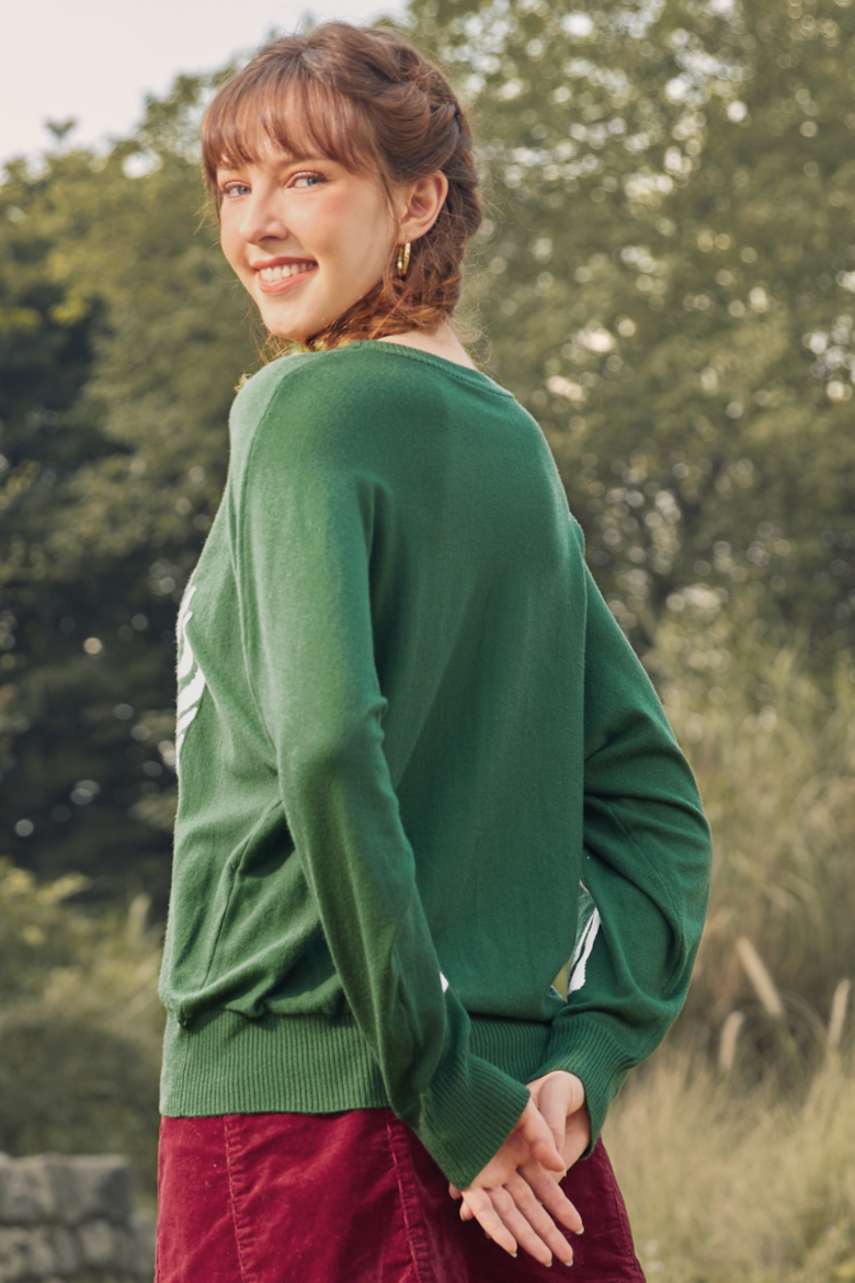 The Love Remains Pullover Skeleton Sweater, Alternate, color, Skelly Green
