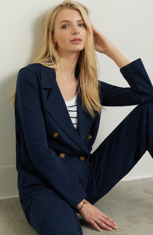 Caslonr Caslon(r) Double Breasted Knit Blazer In Navy Blazer