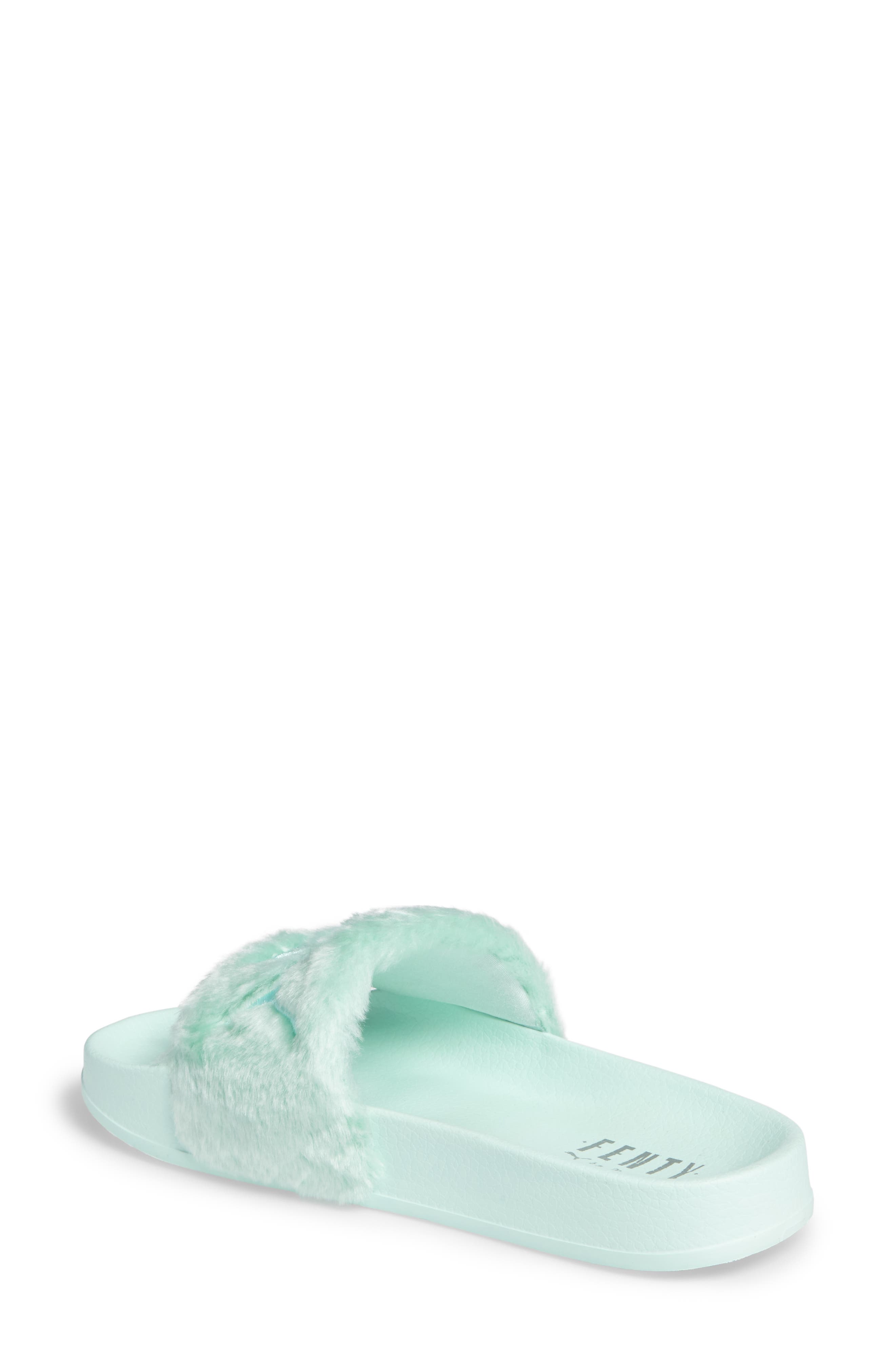 PUMA FENTY PUMA by Rihanna 'Leadcat Fenty' Faux Fur Slide Sandal, Alternate, color, 