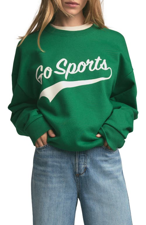 Favorite Daughter Go Sport Sweatshirt in Green/White 