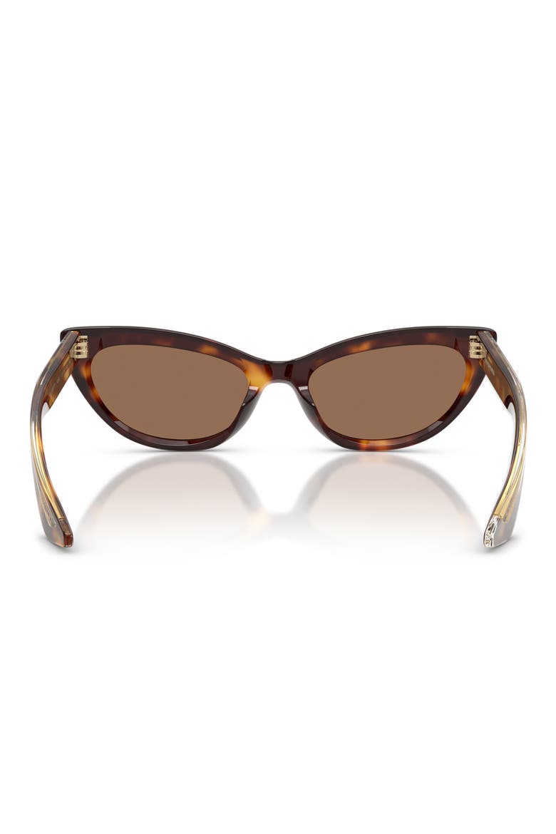 53mm Khaite Cat Eye Sunglasses, Alternate, color, DARK MAHOGANY / BROWN