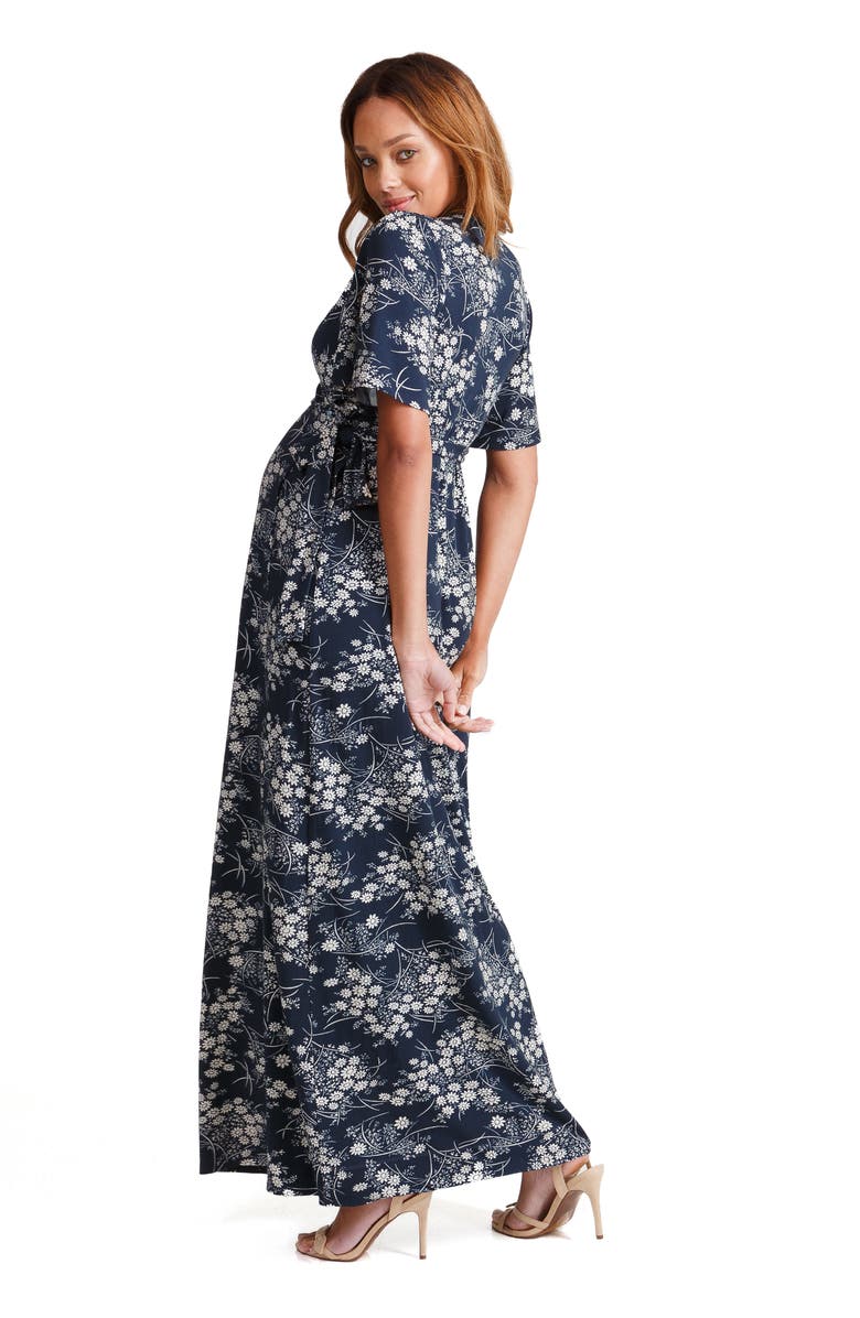 Ingrid & Isabel<sup>®</sup> Flutter Sleeve Knit Maternity/Nursing Maxi Dress, Alternate, color, 