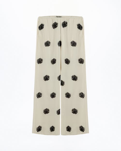 Nocturne Embellished Bootcut Pants In Animal Print