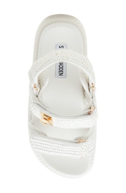 Steve Madden Bigmona Raffia Slingback Platform Sandal In White