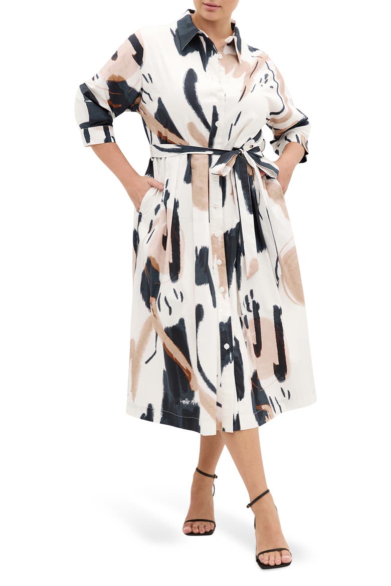 Exhibit Print Shirtdress, Main, color, EXHIBIT