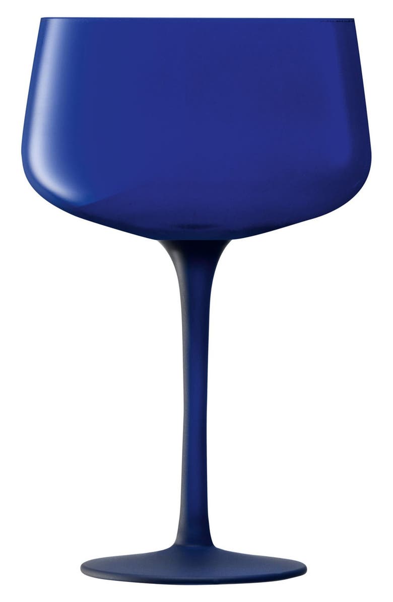 LSA Arc Contrast Set of 4 Glass Cocktail Saucers, Main, color, Blue