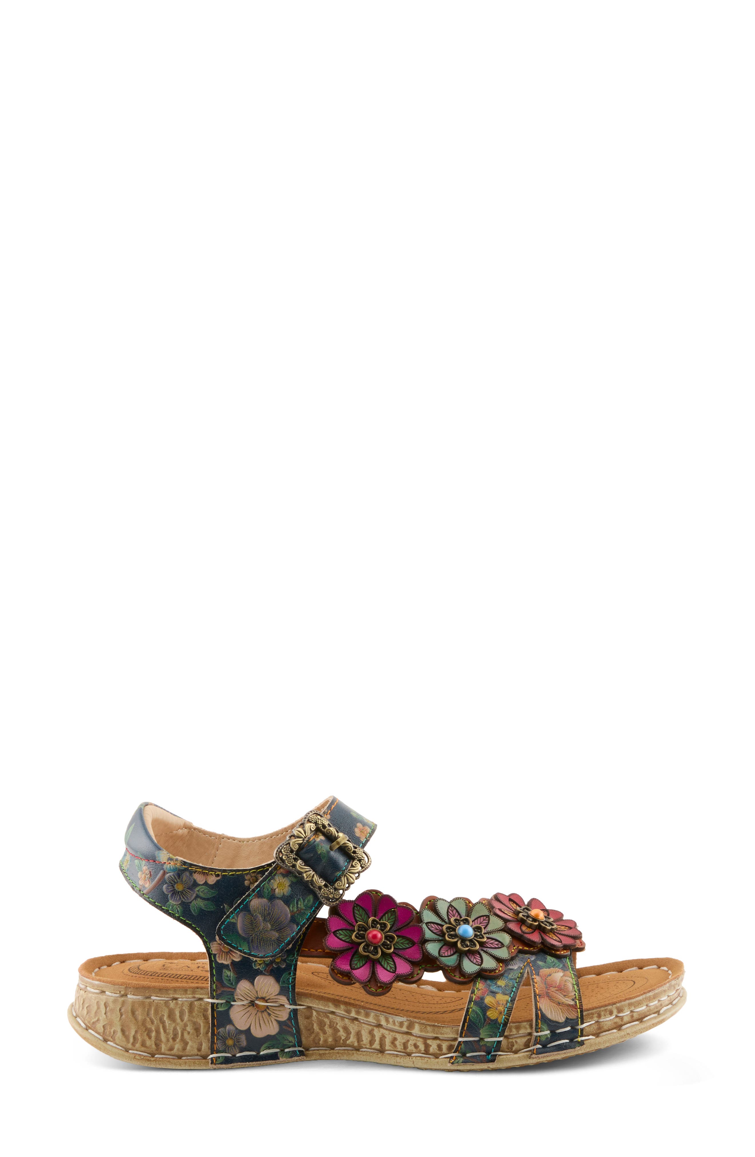 L'Artiste by Spring Step Off Center Sandal, Alternate, color, Navy Multi