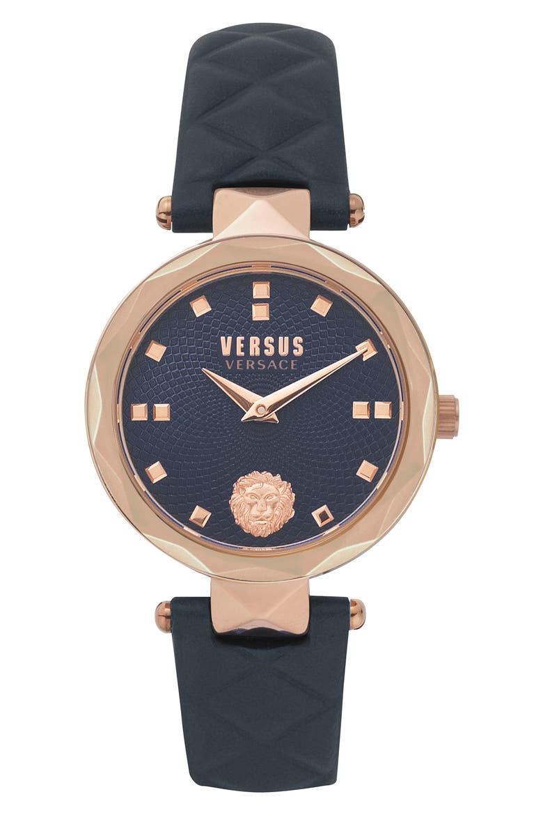 Covent Garden Leather Strap Watch, 32mm, Main, color, ROSEGOLD
