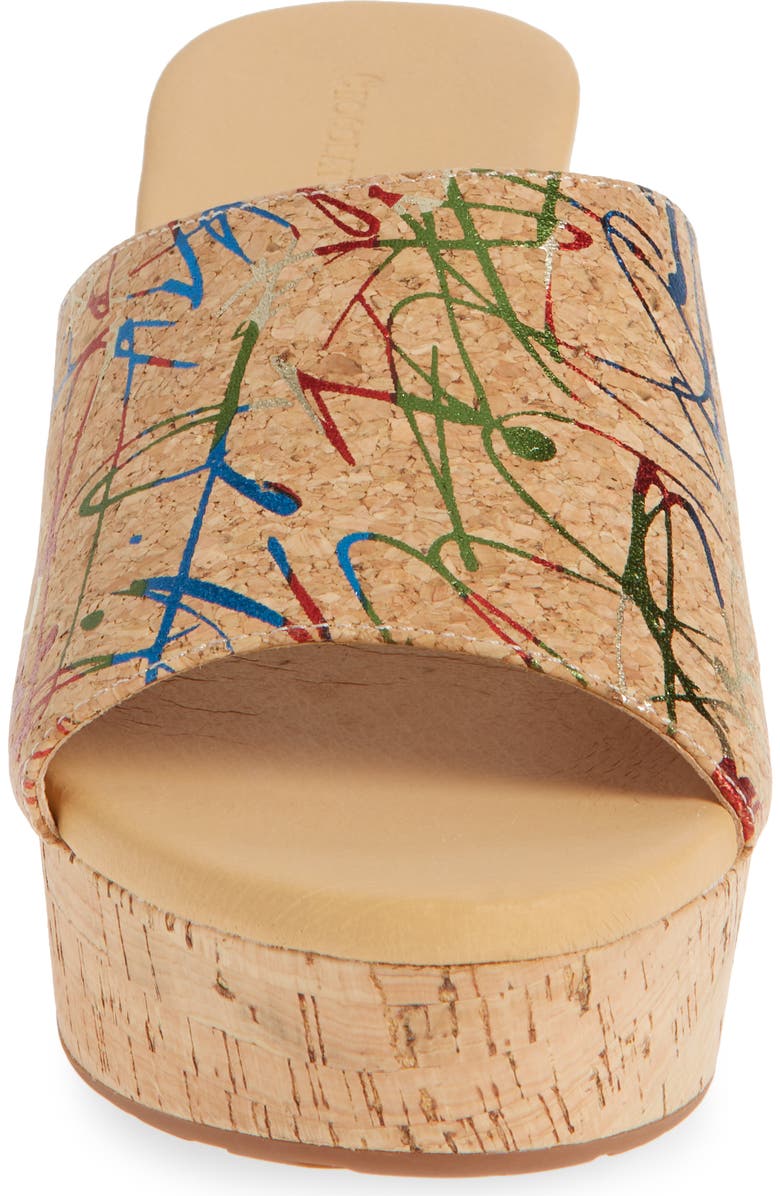 Chocolat Blu Golden Platform Sandal, Alternate, color, Graffiti Cork