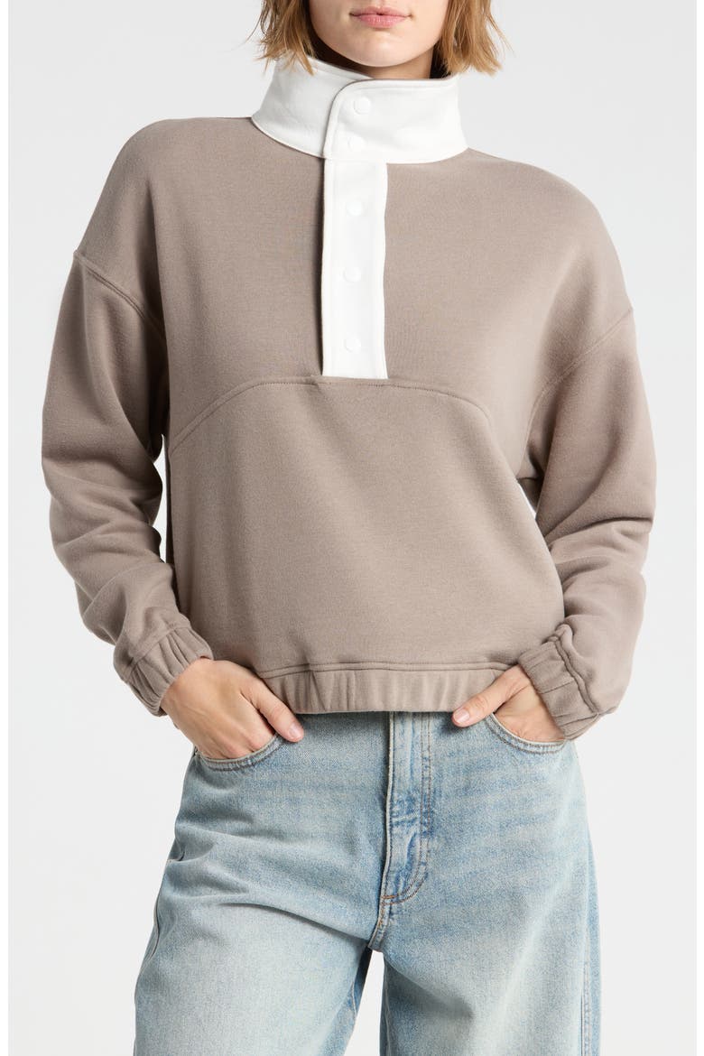 Marlo Half Snap Sweatshirt, Main, color, CINDER