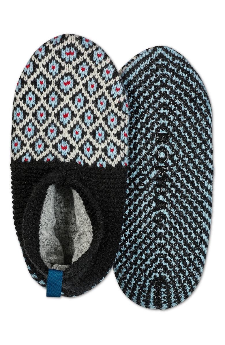 Bombas Snowed In Fair Isle Gripper Slippers, Alternate, color,