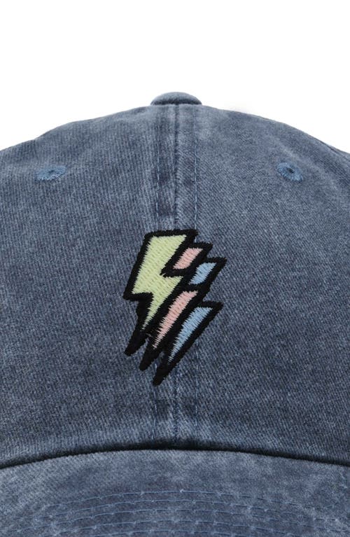 Dalix Lightning Cap In Washed Navy Blue