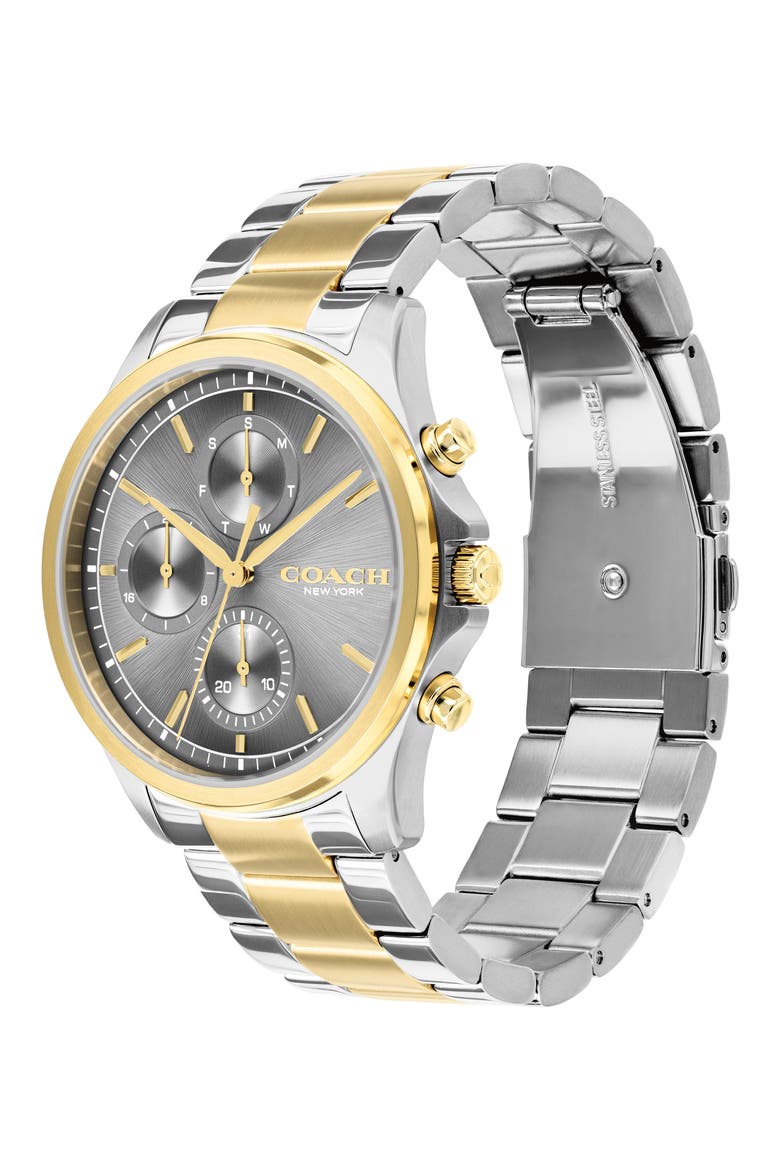 Oliver Chronograph Quartz Bracelet Watch, 41mm, Alternate, color, GREY