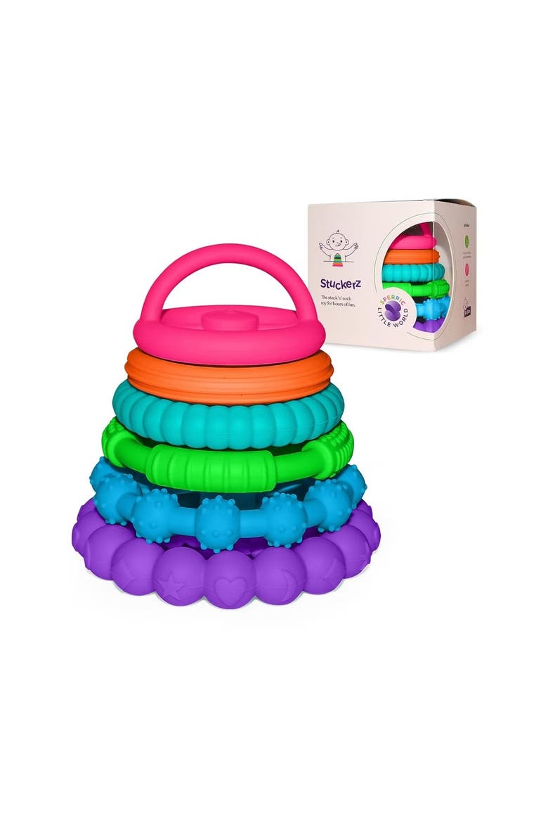 Silicone Stacking Toy Teethers Interactive 6 Piece Set, Main, color, Multicolor