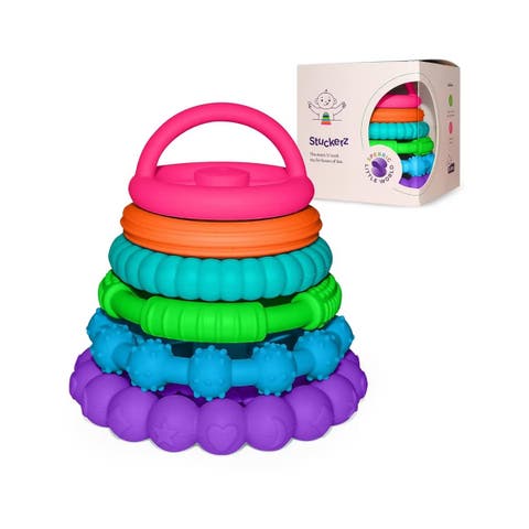 Silicone Stacking Toy Teethers Interactive 6 Piece Set