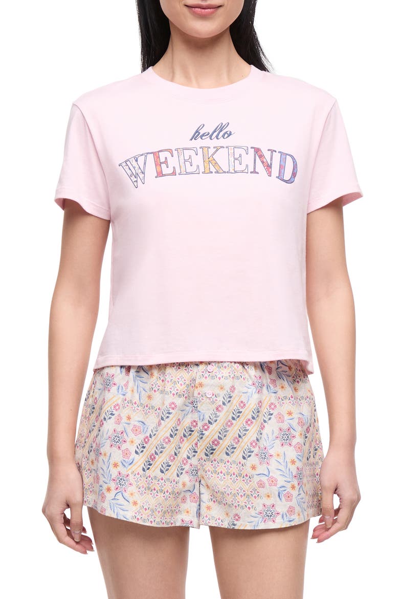 Hello Weekend Short Pajamas, Main, color, PALE LILAC