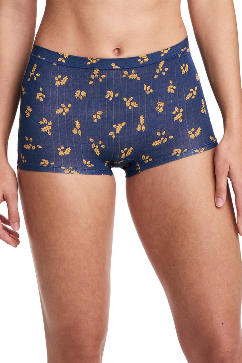 Women's Light & Airy Boyshort, Main, color, Woodcut Foliage