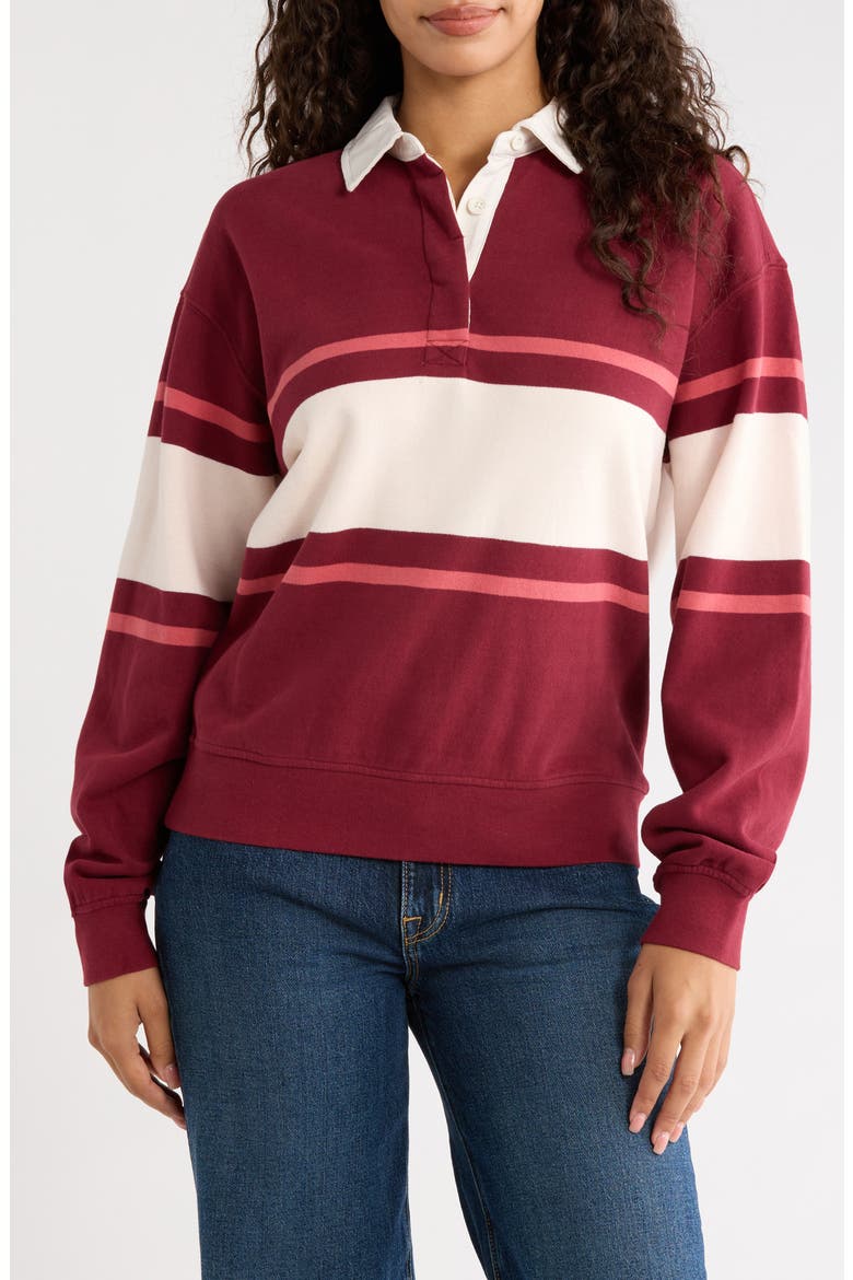 Relaxed Cloud 9 Colorblocked Polo, Main, color, CABERNET