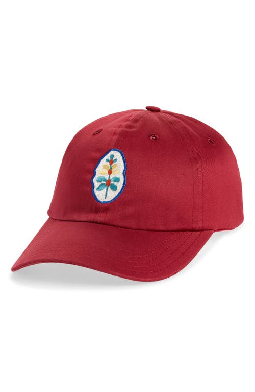Drake's Embroidered Stem Flower Adjustable Baseball Cap in 700 Maroon  product