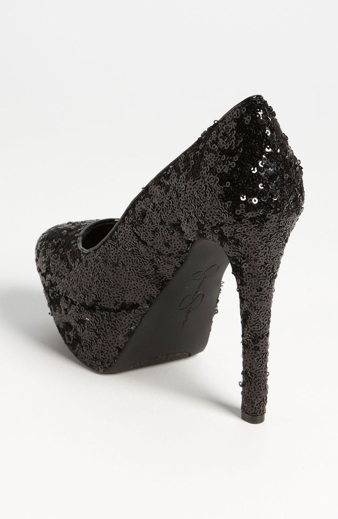 'Devin' Sequin Pump, Alternate, color, BLACK/ BLACK