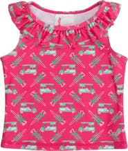 RuffleButts Girls Active Ruffle Tank Top