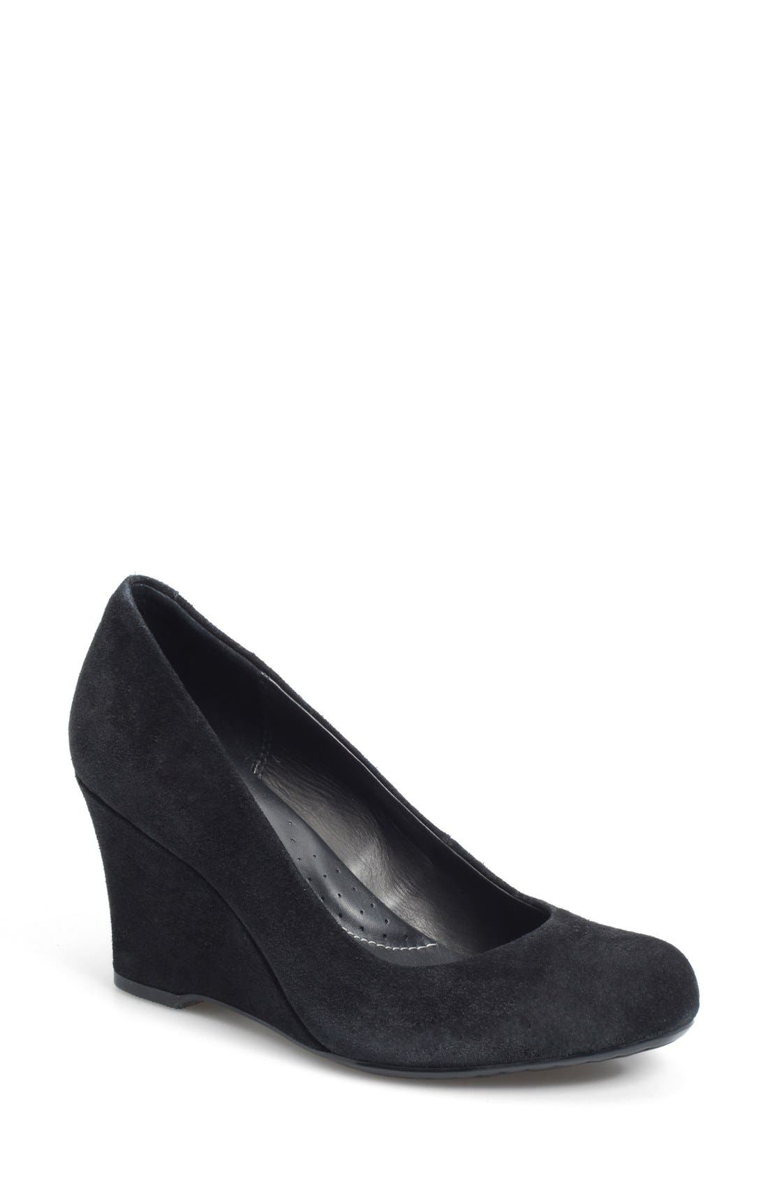 Crown by Børn 'London' Wedge Pump, Main, color, BLACK SUEDE